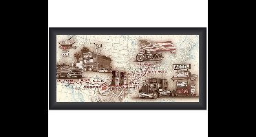 Schilderij Motel/Cafe Route66 40x80cm